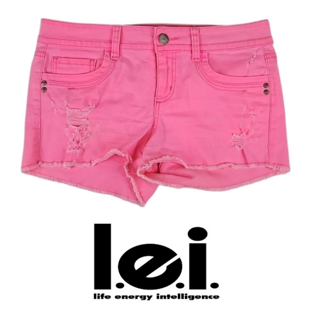 Retro Pink Distressed Jean Denim Shorts Size 9